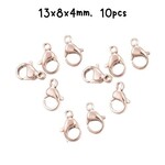 RGP Stainless Steel Lobster Claw Clasps, 10pcs, 13x8x4mm, hole 1.5mm, 12gms/0.42oz