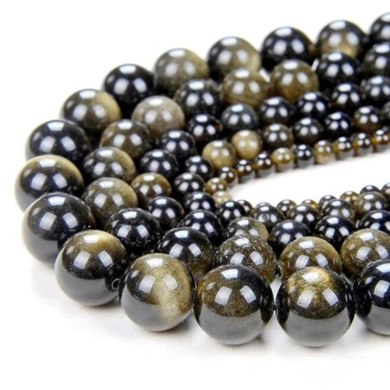 Golden obsidian beads deals