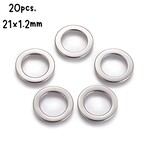 Stainless Steel Linking Rings Beads, 20pcs, 21x1.2mm, hole 14mm, 34gms/1.20oz