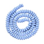 6x3mm Rondelles, cornflower blue, 113-116pcs,  17" strand, hole 1.5mm, polymer clay beads, 20gms/0.71oz