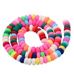 6x3mm Rondelles, colorful, 113-116pcs,  17" strand, hole 1.5mm, polymer clay beads, 20gms/0.71oz