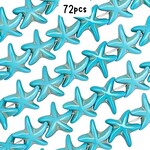 Starfish Beads, 72pcs, 15x15x5.5mm, turquoise, synthetic/acrylic, 56gms/1.98oz