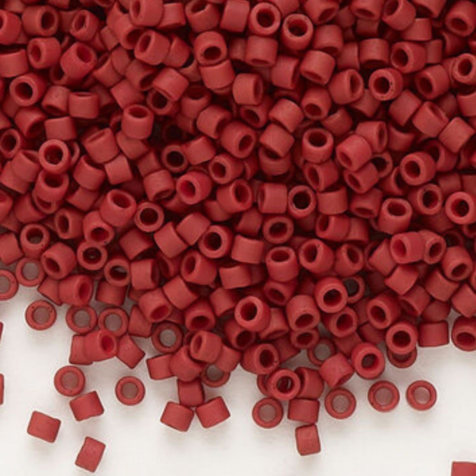 #11 Delica Seed Beads, Matte Opaque Metallic Dark Maroon Red, DB378-TB, 1 two inch tube, approx 1440 beads, 7.2 grams