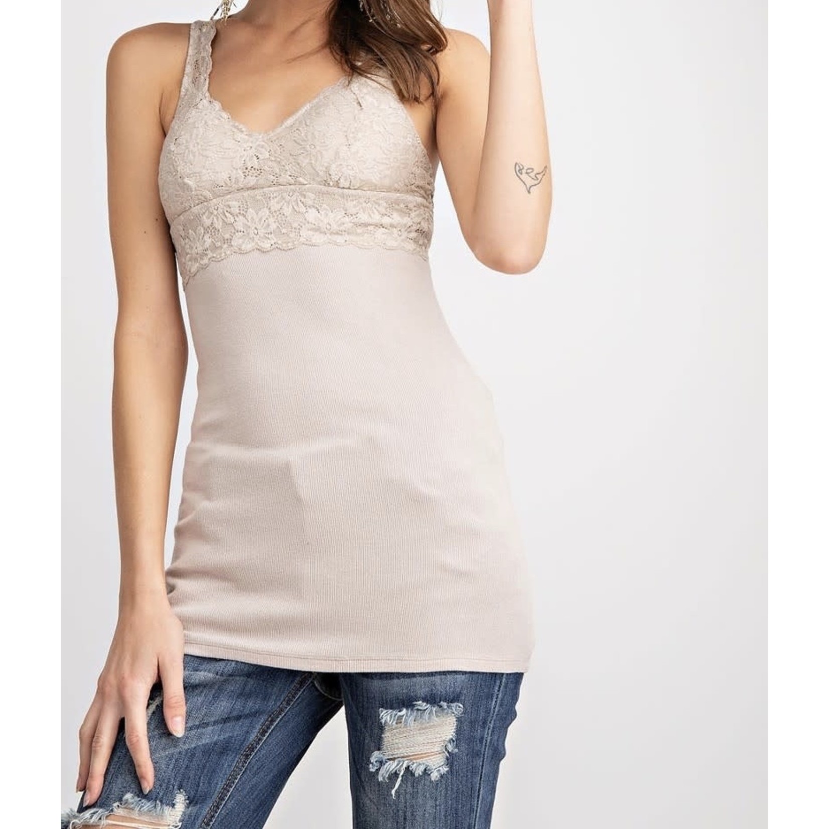 Easel Lace Bralette Ribbed Tunic