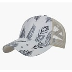 UNISHE Hat: Feather Print Ponytail Cap
