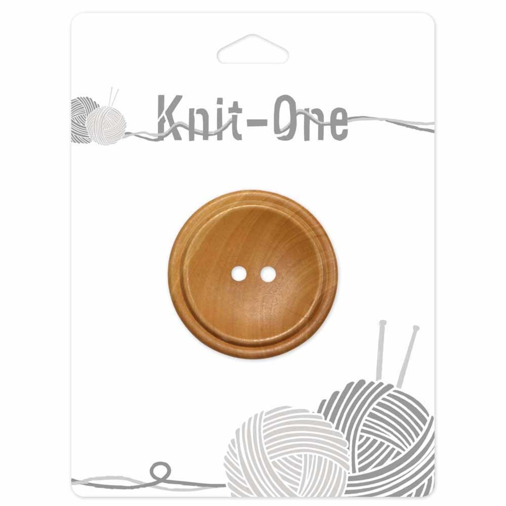 Knit One 1 Button x 2 holes 40mm - Wood