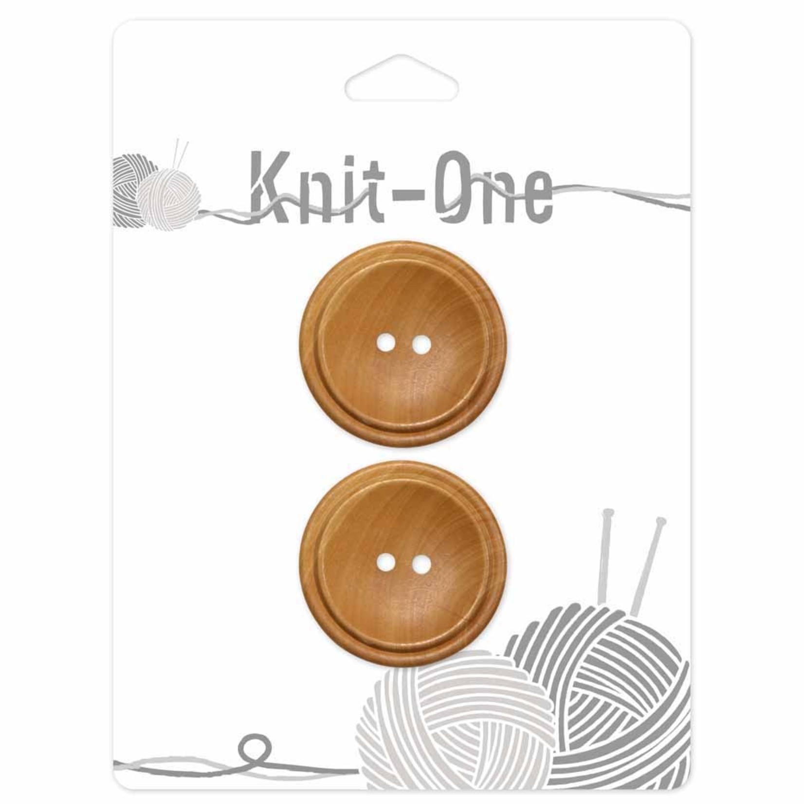 Knit One 2 Buttons x 2 holes 30mm - Wood