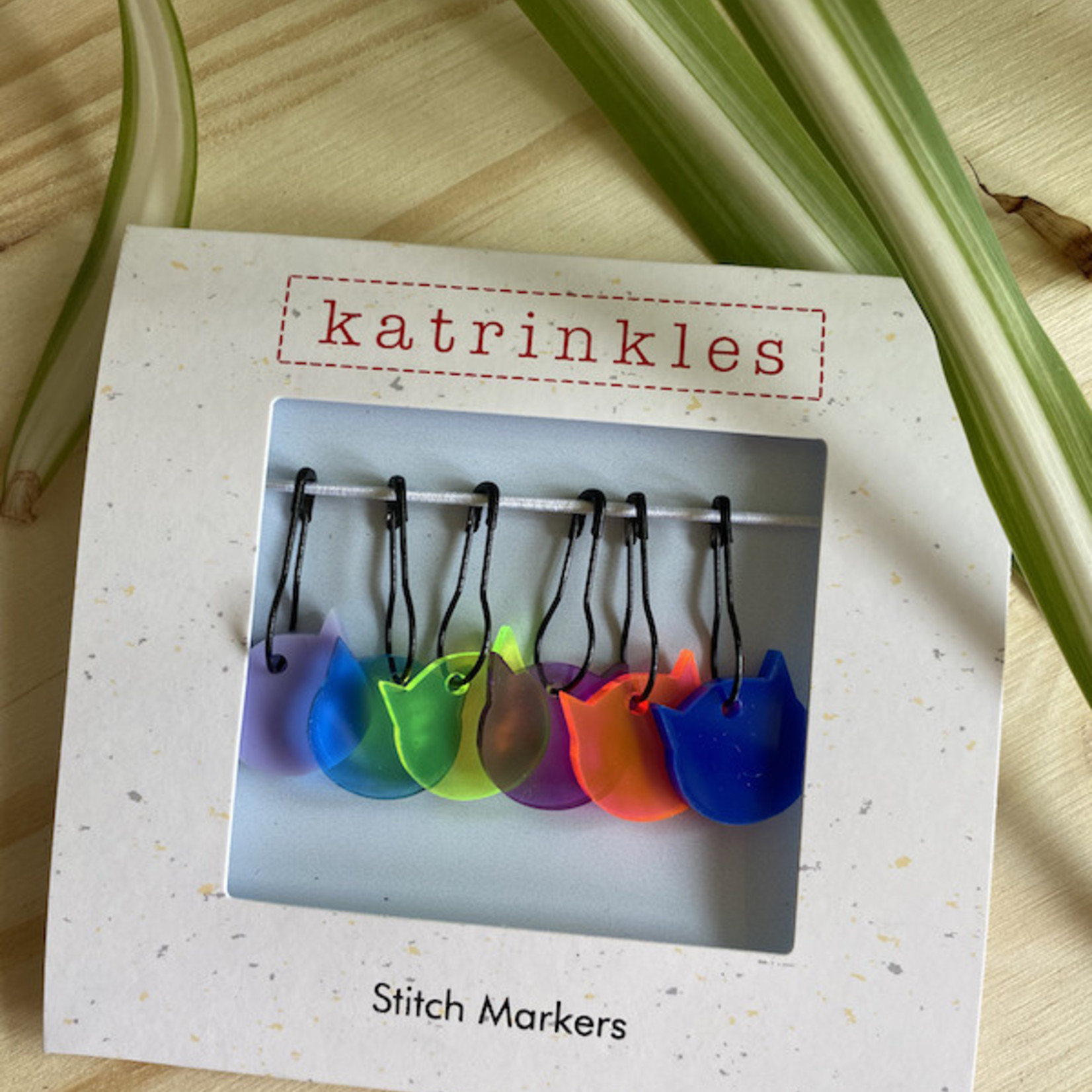 Katrinkles Acrylic Cat Stitch Marker Set