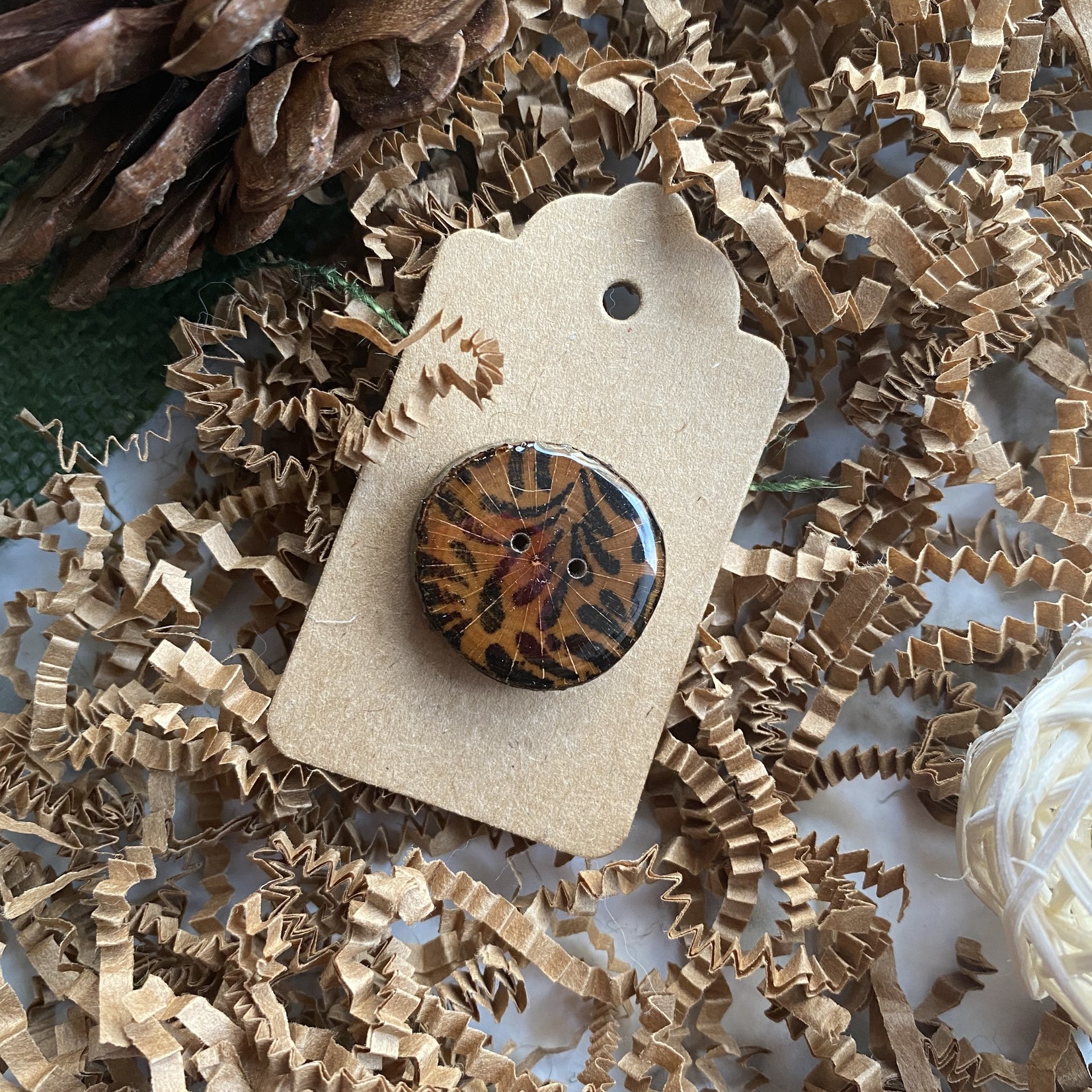 Rose Lafleur Handmade Wood Button - Petite Étincelle