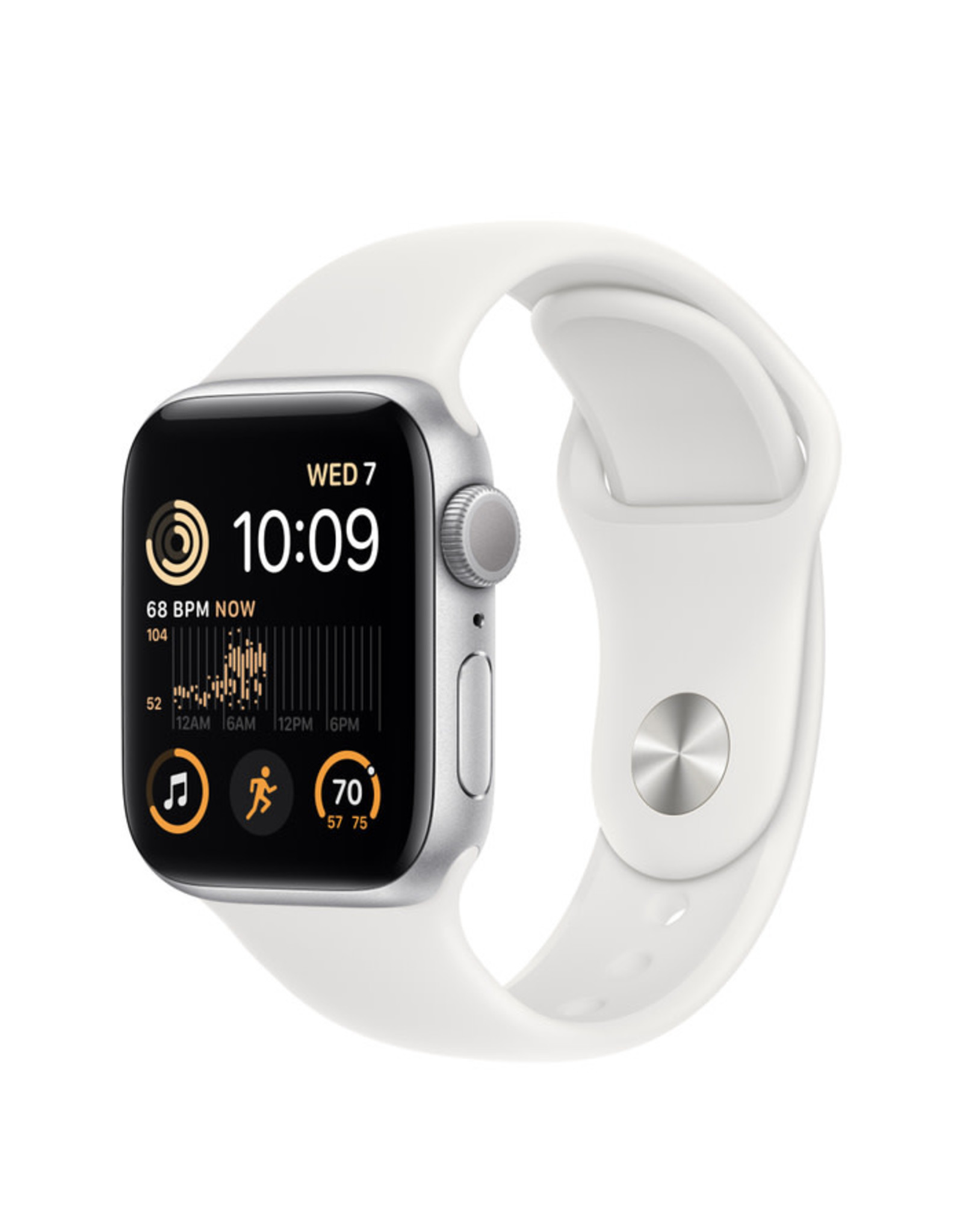 Apple Watch SE GPS 40mm Silver Aluminum Case with White Sport Band 