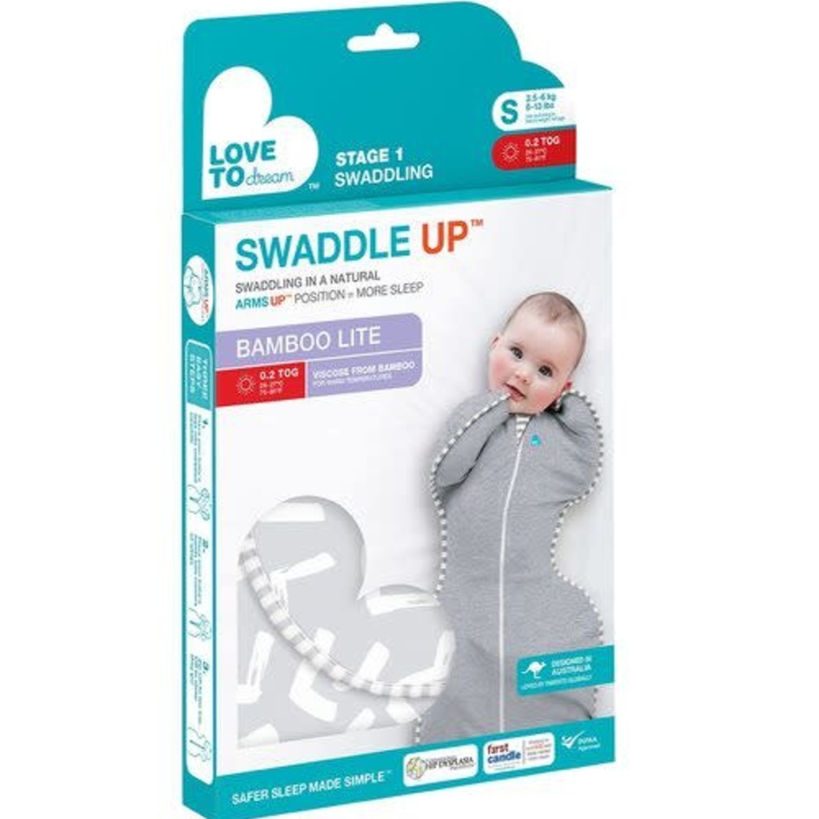 Love To Dream SWADDLE UP™ Bamboo 0.2T-Grey Boomerangs