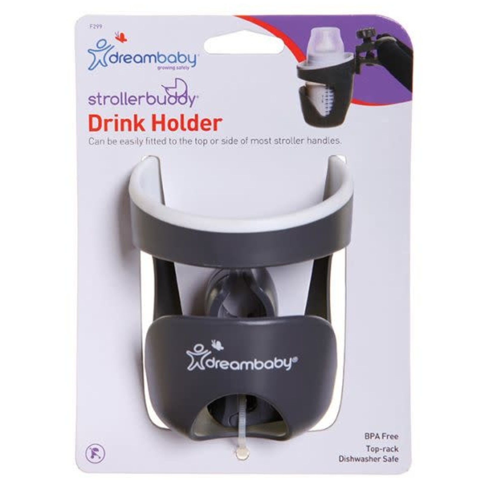 Dreambaby drink holder-Grey/white