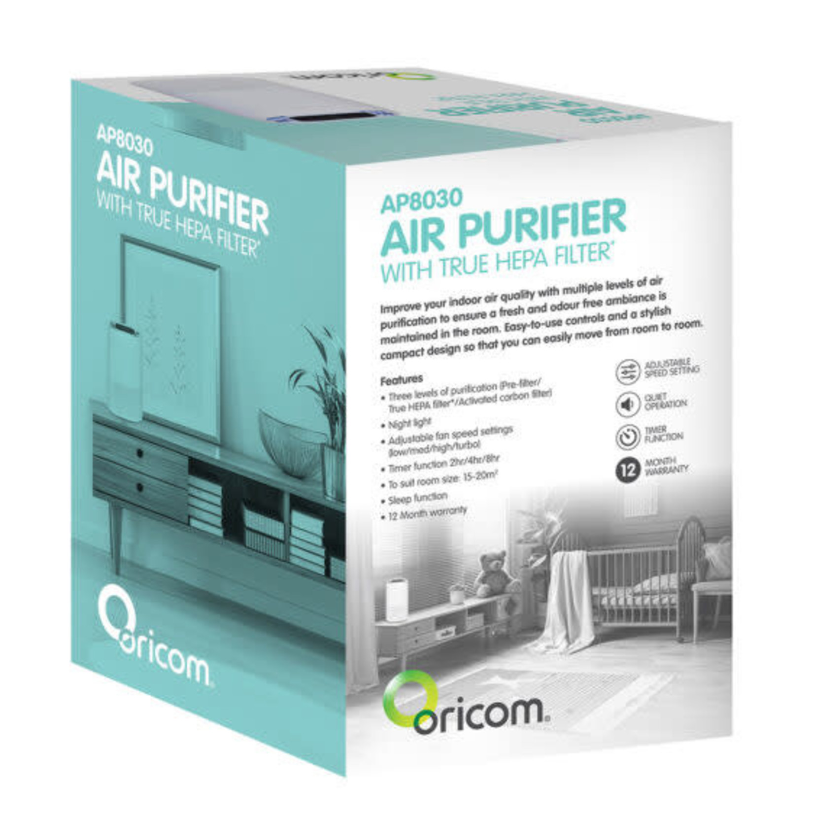 Oricom Air Purifier With True HEPA-13 Filter(AP8030)