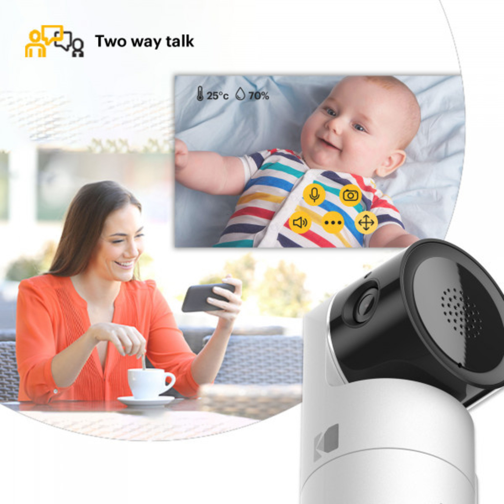 KODAK Cherish C225 2.8-Inch Smart Video Baby Monitor