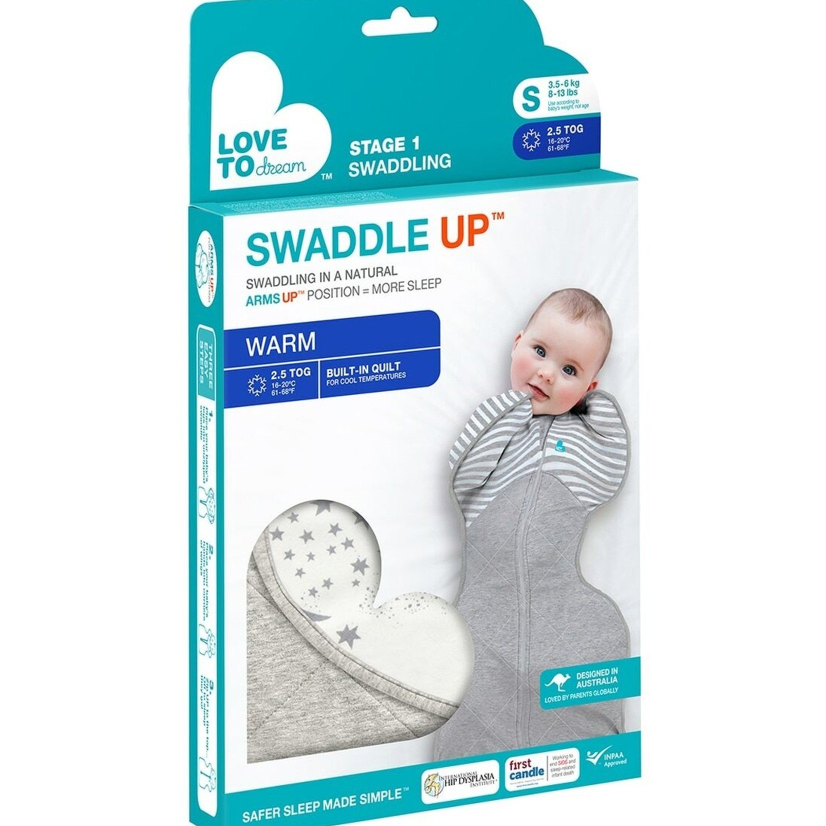 Love To Dream SWADDLE UP 2.5T-White-Moon & Stars