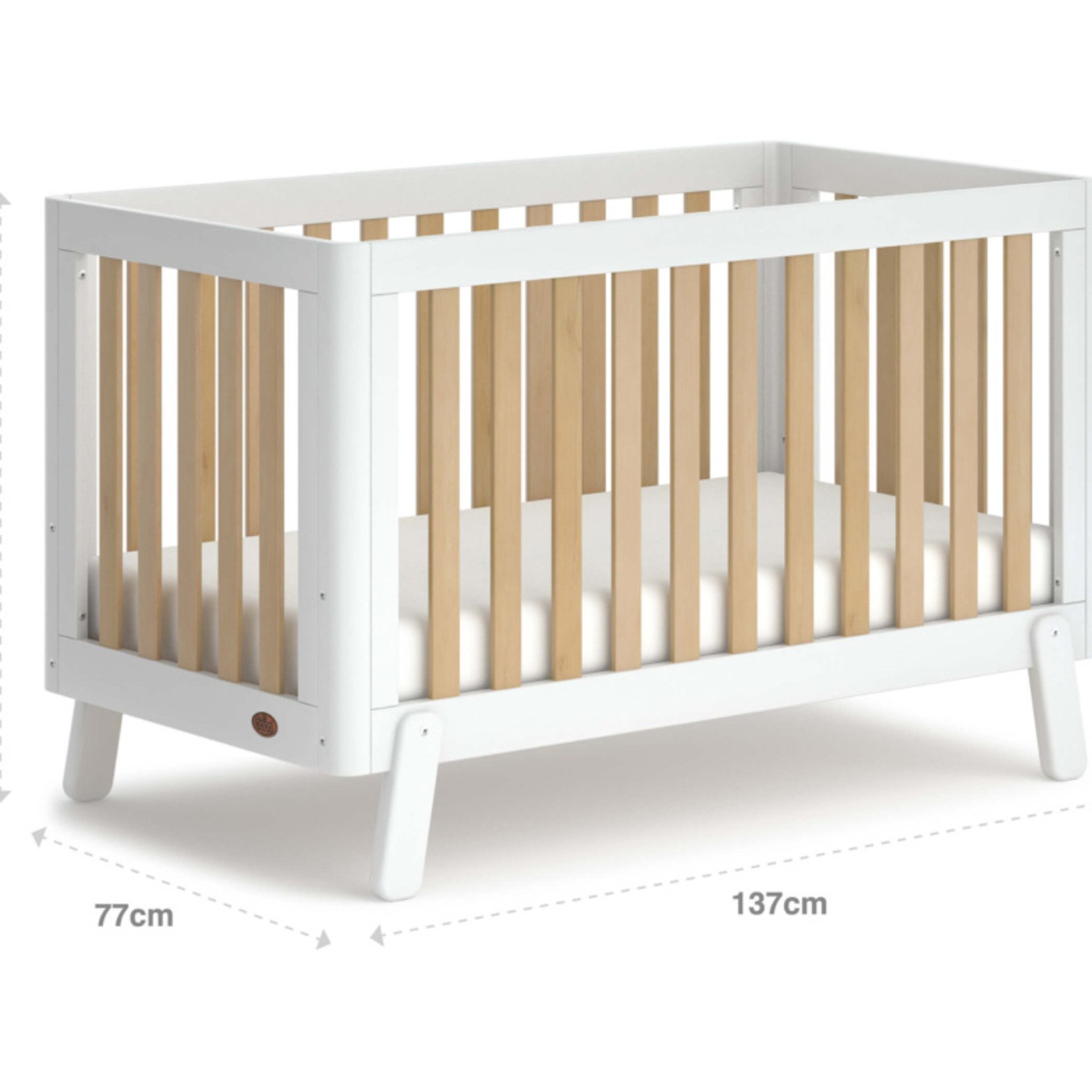 Boori Turin Cot Bed-Barley White & Almond