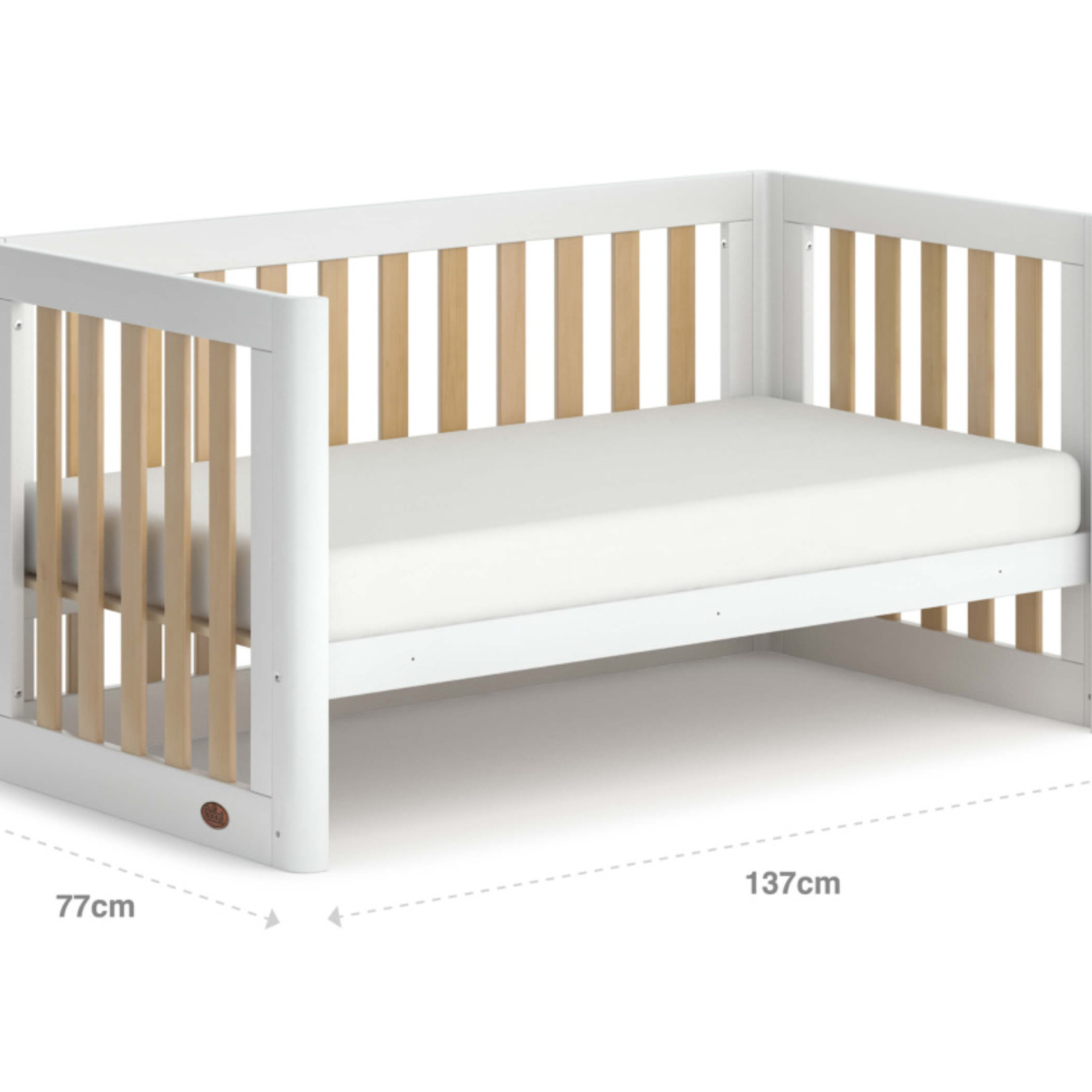 Boori Turin Cot Bed-Barley White & Almond