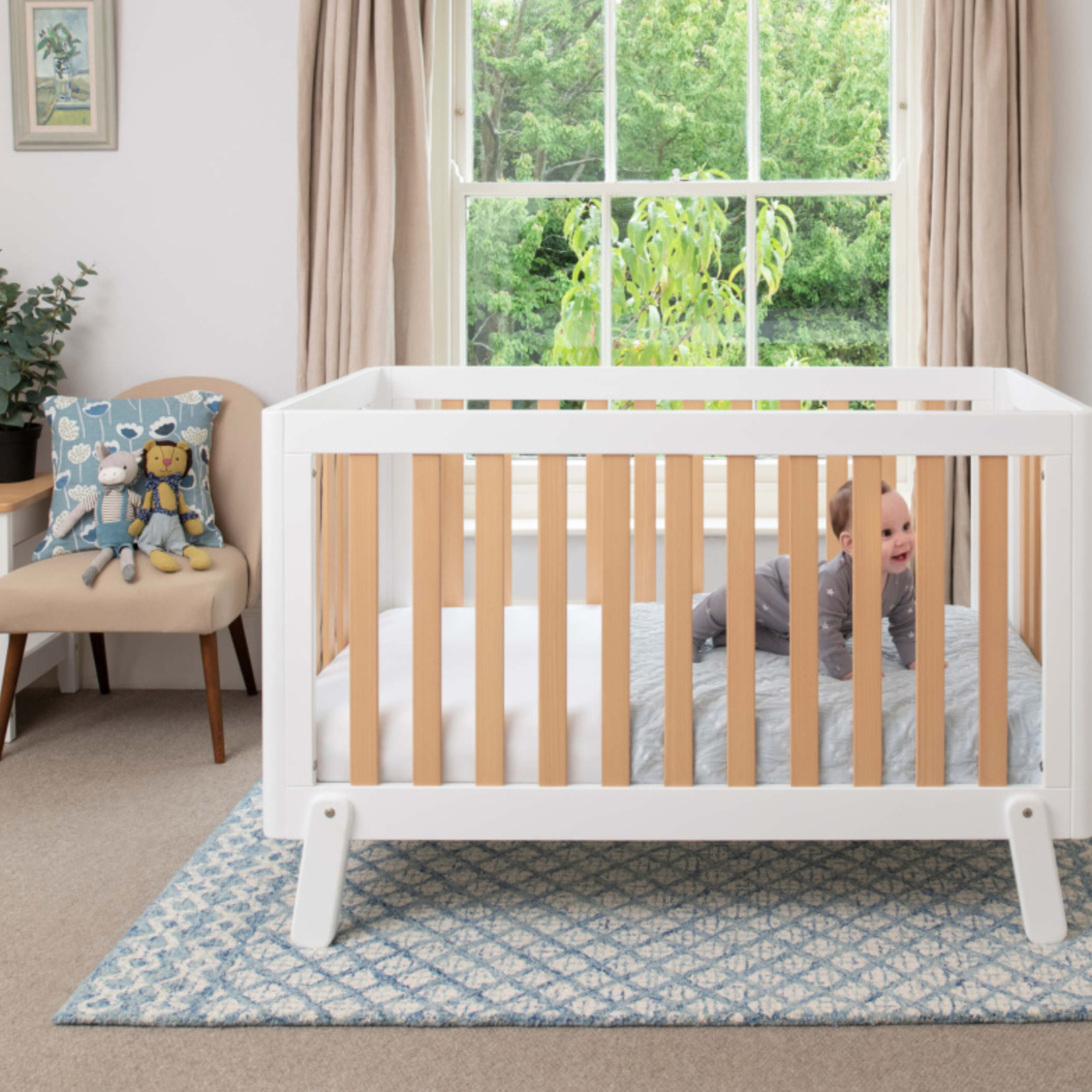 Boori Turin Cot Bed-Barley White & Almond