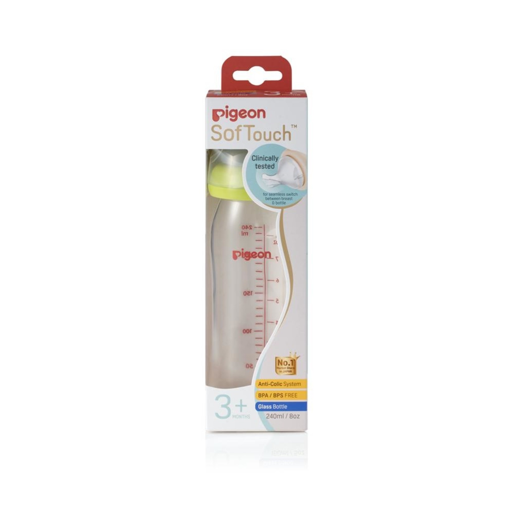 Pigeon SofTouch™ Bottle 240ml (GLASS)