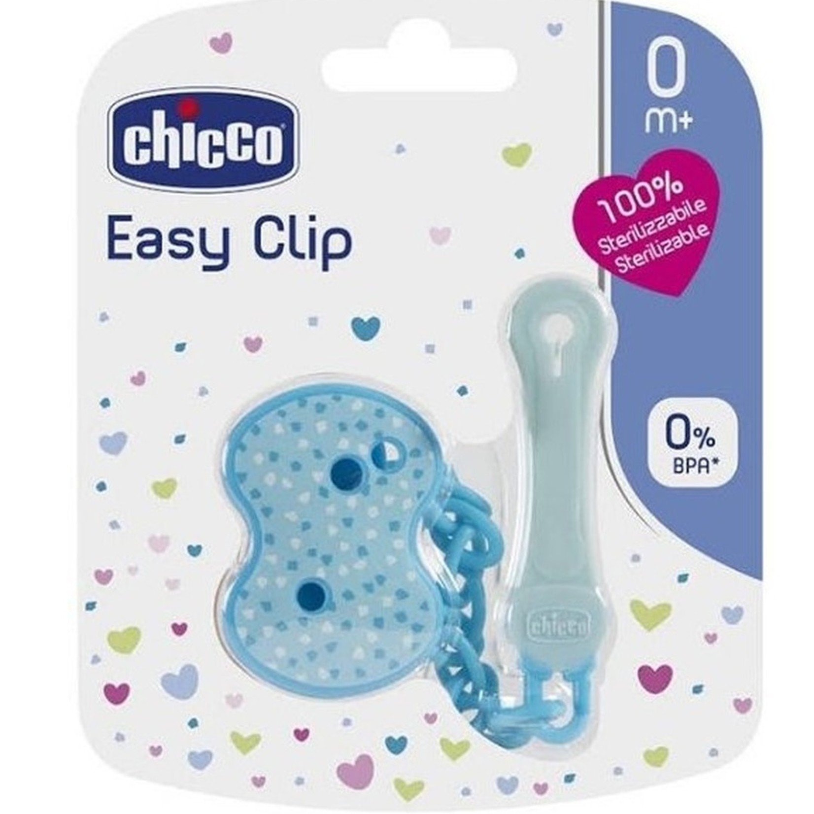 Chicco Soother clip+chain mixed colour Whole Bubs