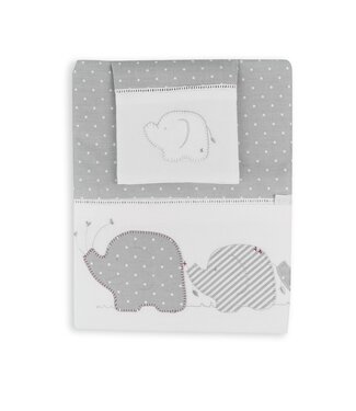 Bubba Blue Petit Elephant Embroidered Cot Sheet Set