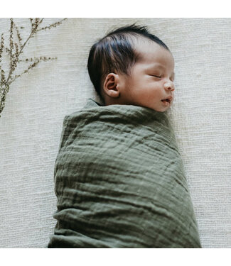 Snuggle Hunny Organic Muslin Wrap-Dusty Olive