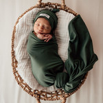Snuggle Hunny Baby Jersey Wrap & Beanie Set-Olive