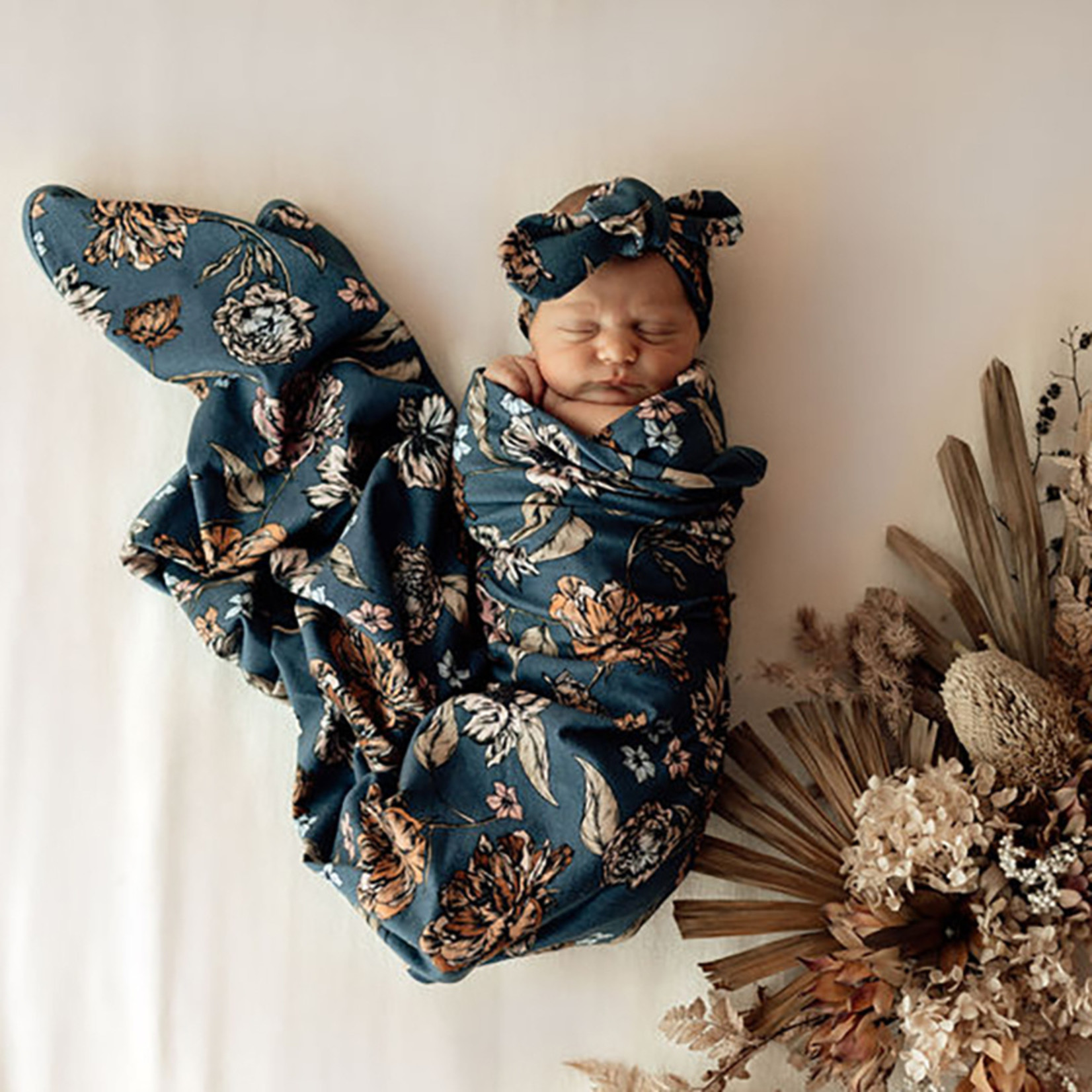 Snuggle Hunny Baby Jersey Wrap & Topknot Set-Belle