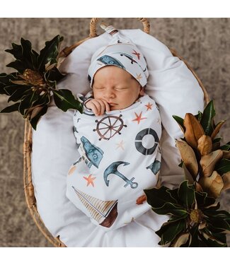 Snuggle Hunny Snuggle Swaddle & Beanie Set-Shipwreck