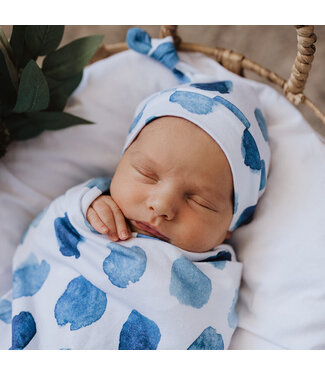 Snuggle Hunny Snuggle Swaddle & Beanie Set-Ocean Skies