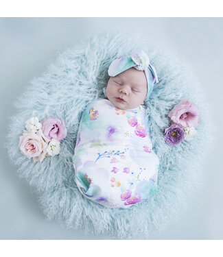 Snuggle Hunny Snuggle Swaddle & Topknot Set-Sweet Petal