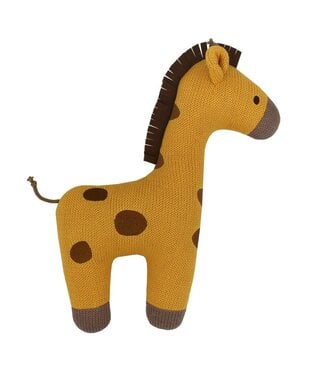 Living Textiles COTTON KNIT GIRAFFE CUSHION