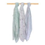 Bubba Blue Bamboo 3pk Muslin Swaddle Wraps