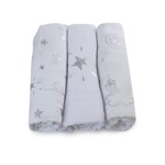 Bubba Blue 3pk Muslin Swaddle Wraps WISH UPON A STAR