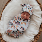 Snuggle Hunny Snuggle Swaddle & Beanie Set-Sunset Rainbow