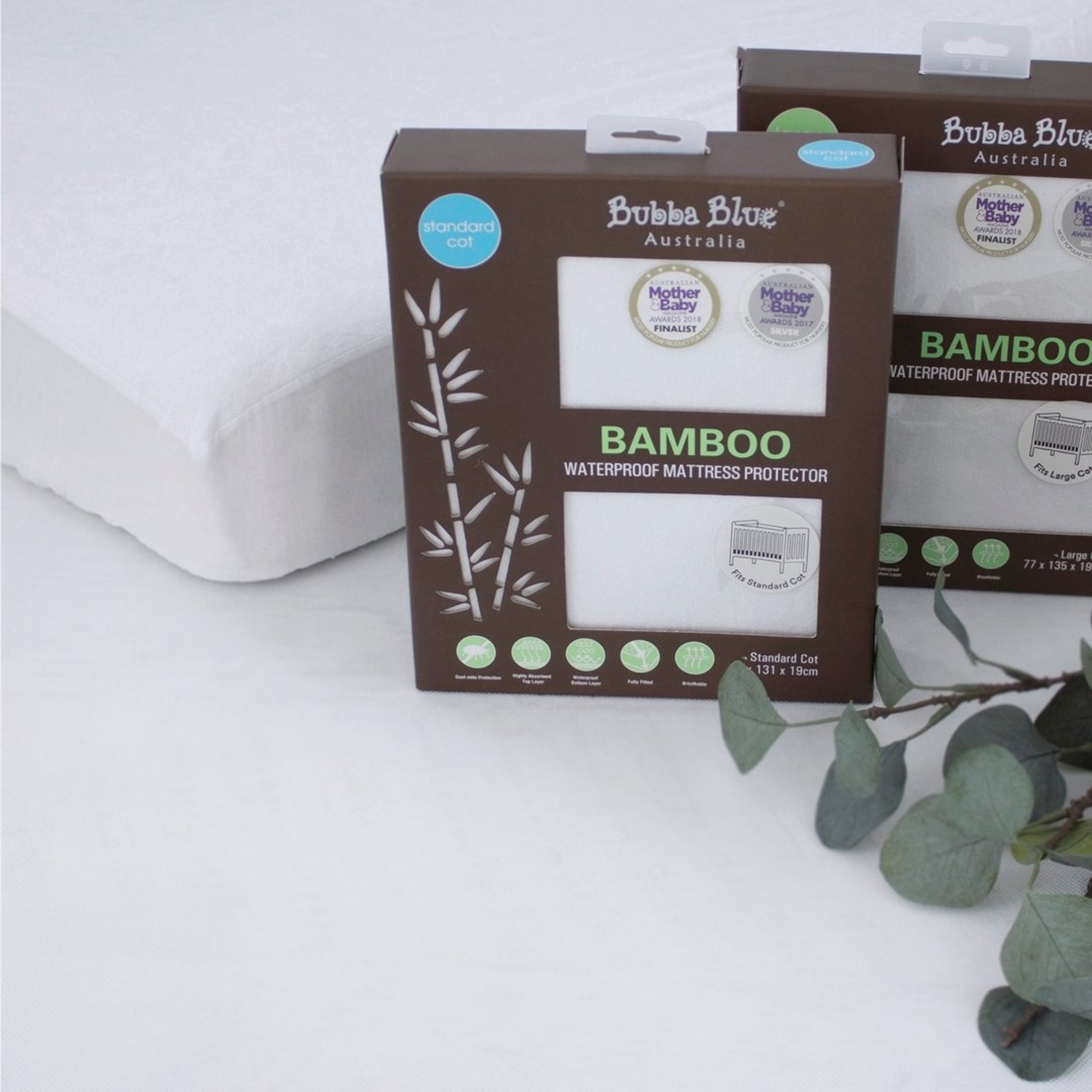 Bubba Blue Bamboo Mattress Protector-Standard Cot