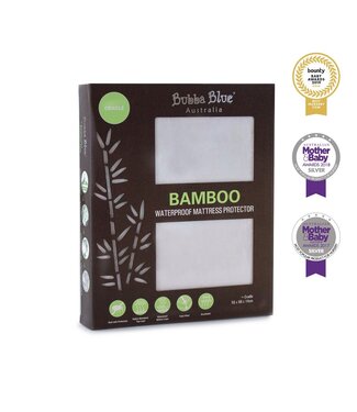 Bubba Blue Bamboo White Waterproof Mattress Protector- Cradle