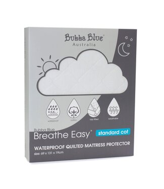 Bubba Blue Breathe Easy® Waterproof Quilted Mattress Protector-Standard Cot