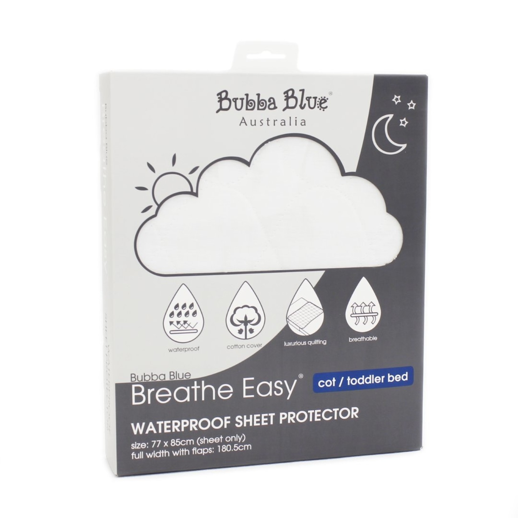 Bubba Blue Breathe Easy® Waterproof Quilted Mattress Protector-Cot / Toddler Bed