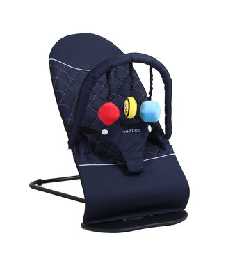 VeeBee Baby Minder Bouncer with Toy Bar-Navy