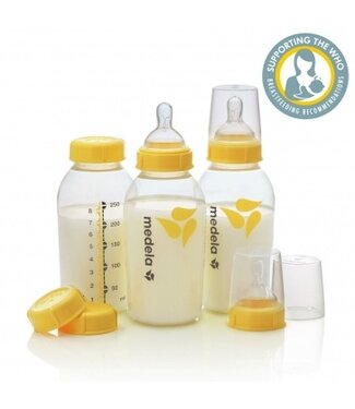 Medela Breastmilk Bottle 250ml with Wide Base Medium Flow Teat 3pk