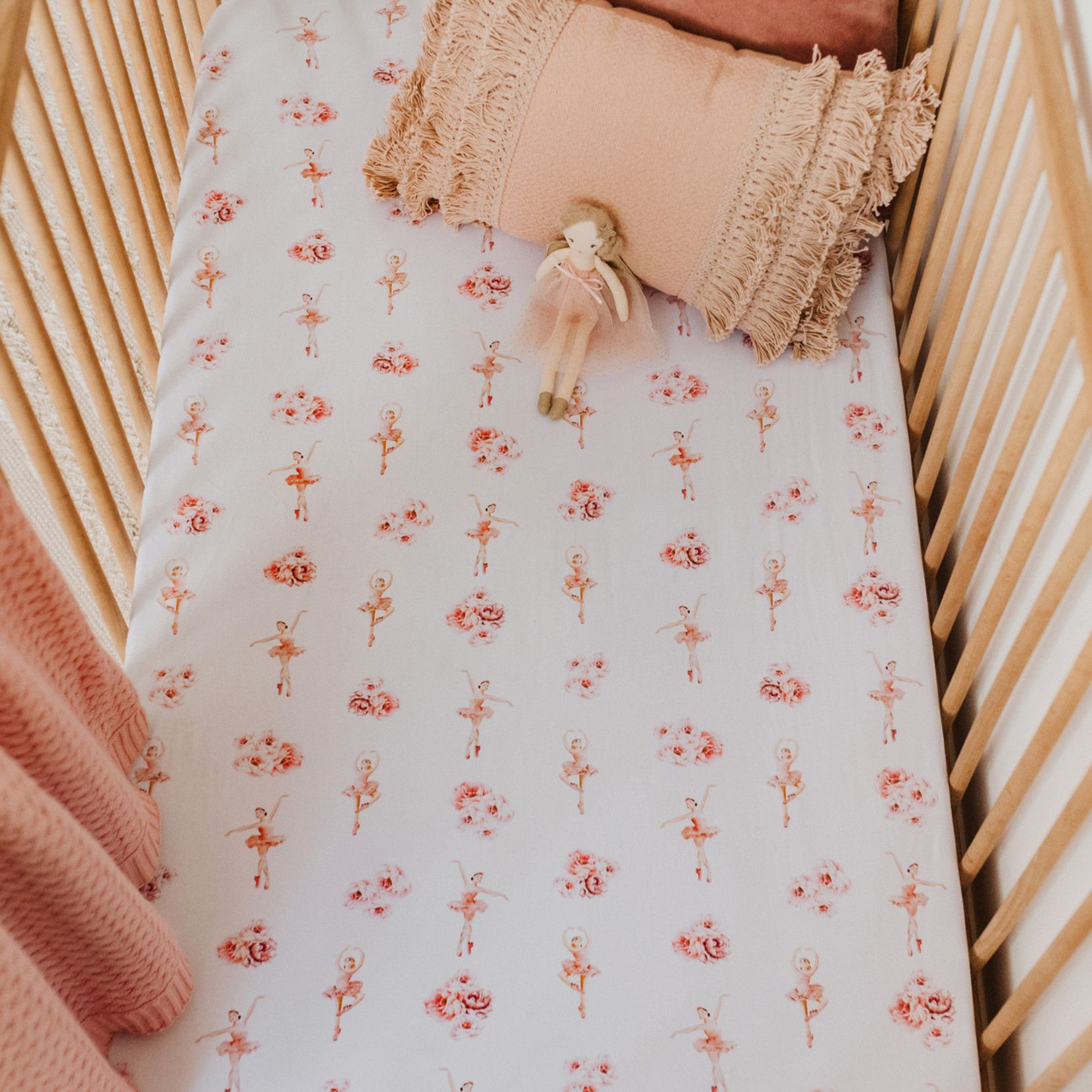 Snuggle Hunny Fitted Cot Sheet Ballerina