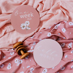Snuggle Hunny Kids Reversible Milestone Cards-Daisy & Musk Pink