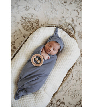 Snuggle Hunny Baby Jersey Wrap & Beanie Set Indigo