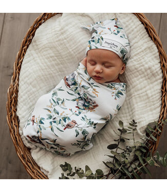 Snuggle Hunny Snuggle Swaddle & Beanie Set-Eucalypt