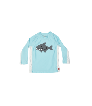 Earth Nymph Baby Boys Wetshirt Shark Friends Sky Blue-B0(0-12months)