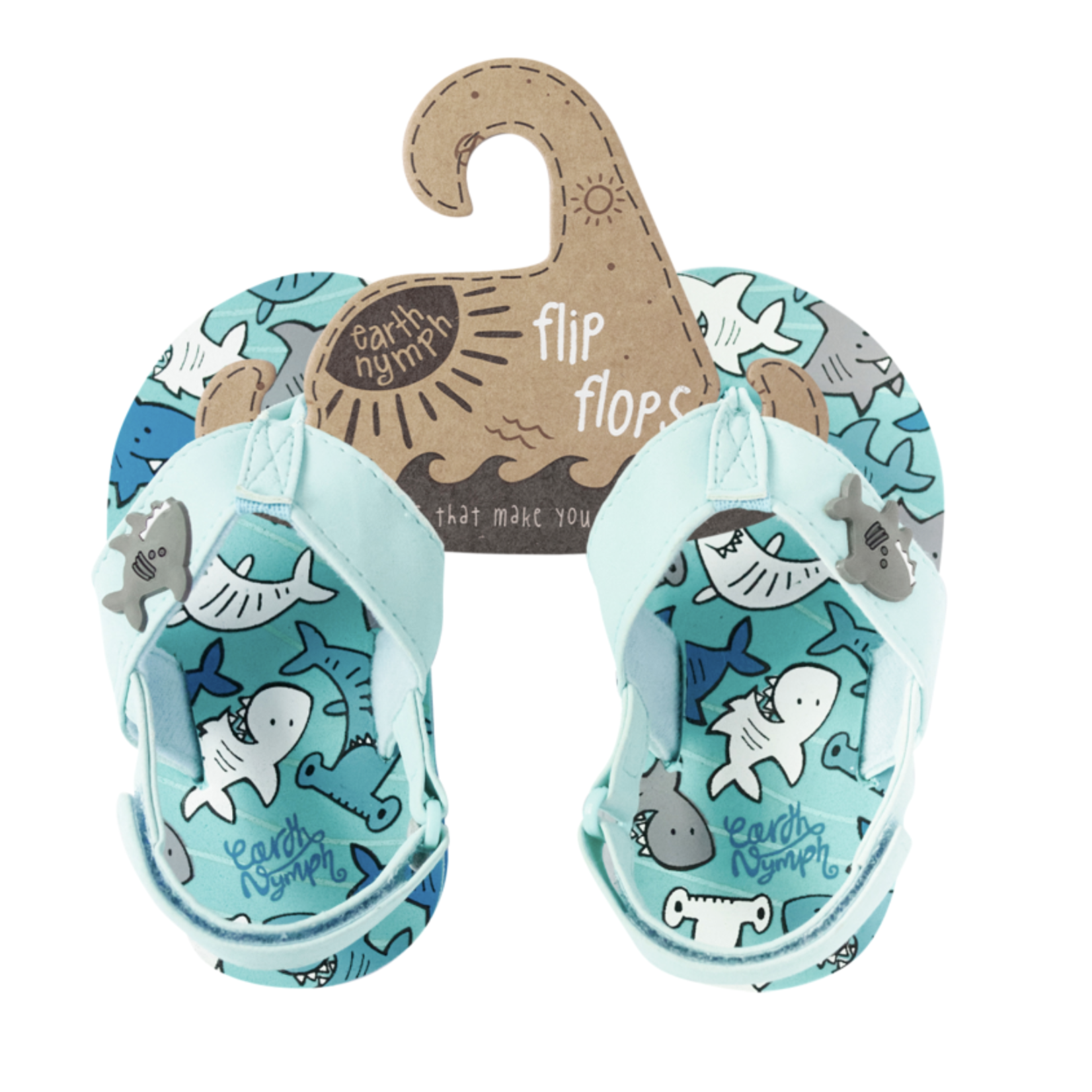 Earth Nymph Baby Boys Flip Flop Shark Friends Multi-SXS