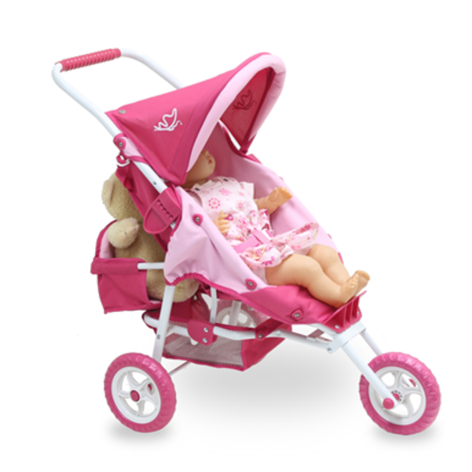 Valco Baby MINI MARATHON WITH TODDLER SEAT DOLL STROLLER  BUTTERFLY PINK