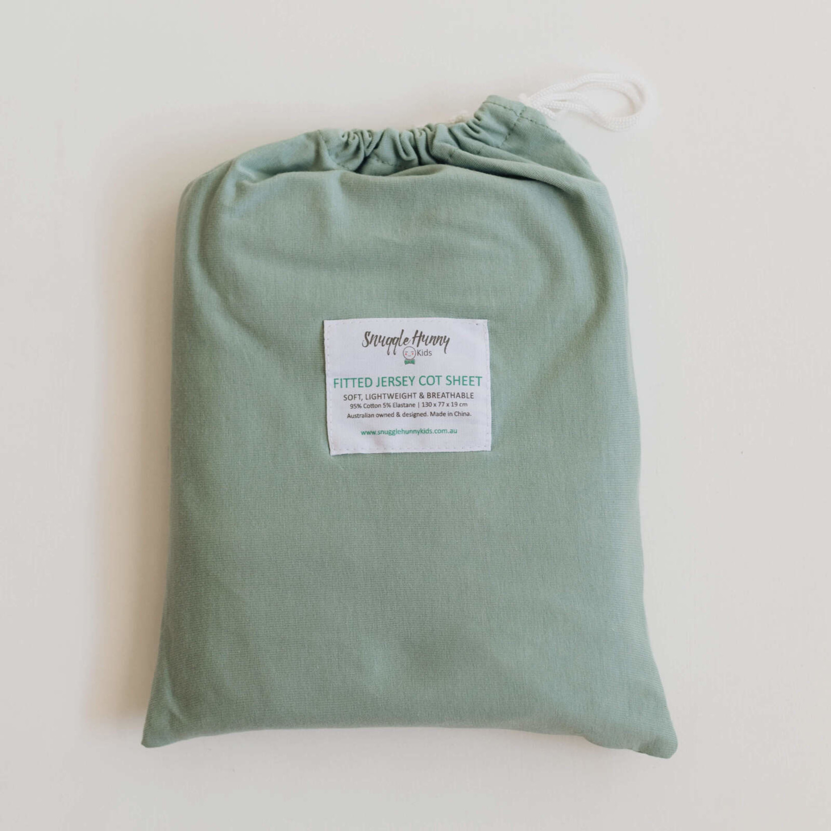 Snuggle Hunny Fitted Cot Sheet Sage