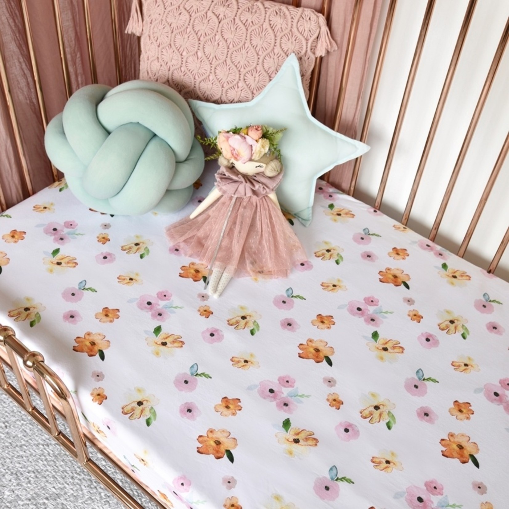 Snuggle Hunny Fitted Cot Sheet Poppy